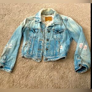 Hollister Light Blue Cropped Jean Jacket size XS